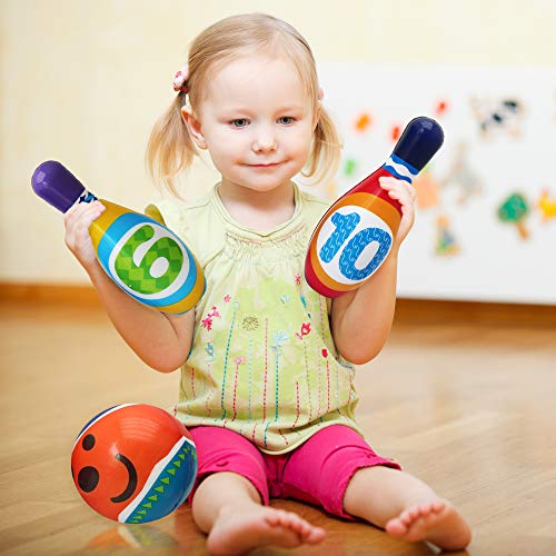 THE TWIDDLERS Juego de Bolos Suave para Infantiles - Bowling Set con 10 Alfileres 2 Bolas para Niños Pequeños y Bebé Niños Niñas