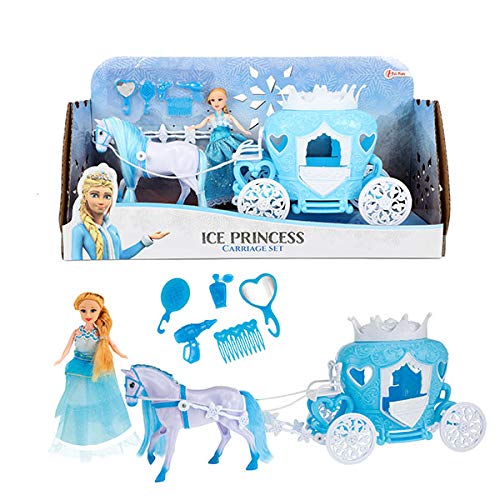 Toi-Toys 12879A Ice Princess - Juego de Helado de Princesa de Caballo con cantería y muñeca, Color Azul Licencia Juego de Juguetes, Multicolor