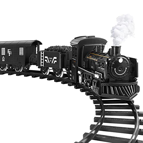 Tomaibaby 1 Juego de Tren de Vapor Modelo de Juguete Tren Eléctrico para Niños Juguete de Motor de Vapor Locomotora Juguete de Carga Tren Eléctrico Modelo de Juguete