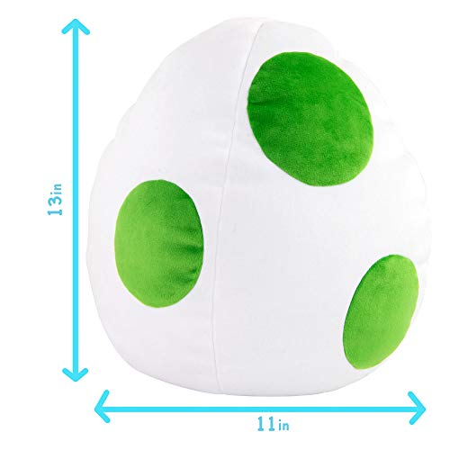 TOMY T12968, Super Mario-Peluche Huevo de Peluche Verde, Blanco