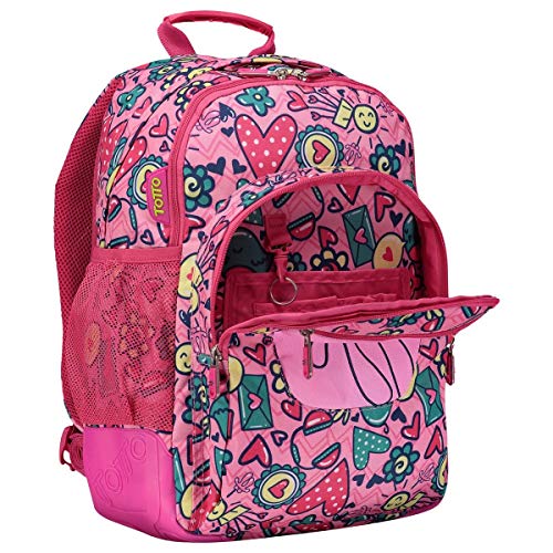 TOTTO Crayoles - Mochila Escolar, Multicolor, 40 cm