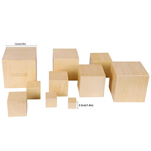 TOWO Cajas apilables de madera pura, bloques de vasos para anidar y clasificar para niños pequeños, cubos apilables, juguetes educativos de aprendizaje para niños de 2 años, materiales Montessori