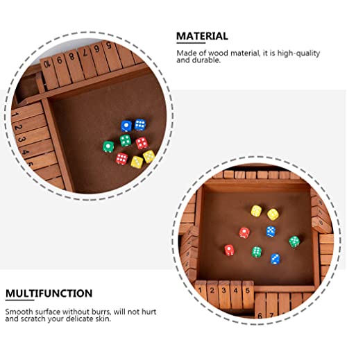 TOYANDONA 1 Set Cerrar EL Juego DE DICIOS DE Caja Juego DE LA Tarjeta DE Madera para Adultos NIÑOS VERSIÓN CLÁSICA DE Tabla DE Tablas Y PUBLO DE PUBO CAFÉ del Juego