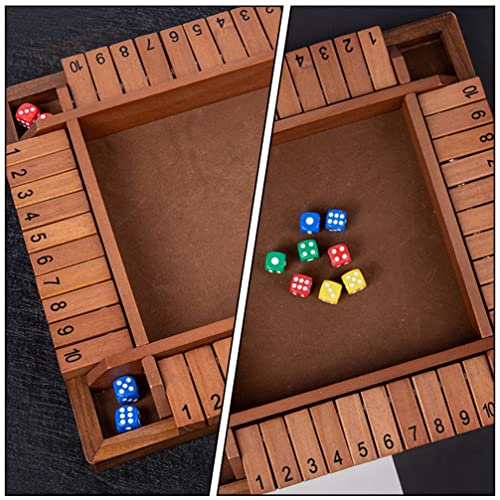 TOYANDONA 1 Set Cerrar EL Juego DE DICIOS DE Caja Juego DE LA Tarjeta DE Madera para Adultos NIÑOS VERSIÓN CLÁSICA DE Tabla DE Tablas Y PUBLO DE PUBO CAFÉ del Juego