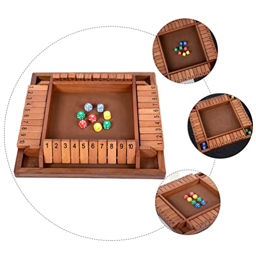 TOYANDONA 1 Set Cerrar EL Juego DE DICIOS DE Caja Juego DE LA Tarjeta DE Madera para Adultos NIÑOS VERSIÓN CLÁSICA DE Tabla DE Tablas Y PUBLO DE PUBO CAFÉ del Juego