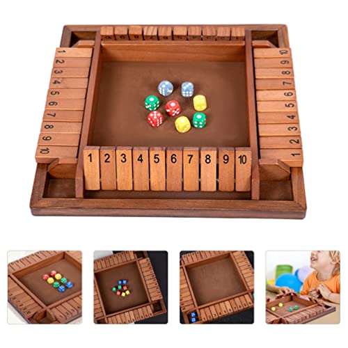 TOYANDONA 1 Set Cerrar EL Juego DE DICIOS DE Caja Juego DE LA Tarjeta DE Madera para Adultos NIÑOS VERSIÓN CLÁSICA DE Tabla DE Tablas Y PUBLO DE PUBO CAFÉ del Juego