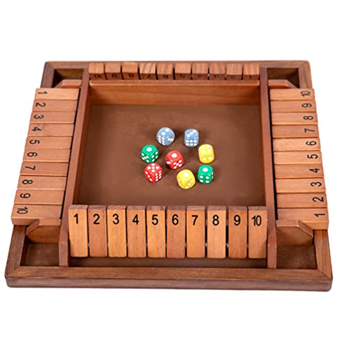 TOYANDONA 1 Set Cerrar EL Juego DE DICIOS DE Caja Juego DE LA Tarjeta DE Madera para Adultos NIÑOS VERSIÓN CLÁSICA DE Tabla DE Tablas Y PUBLO DE PUBO CAFÉ del Juego