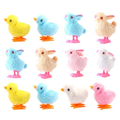 TOYANDONA 12 Unidades de Juguetes de Pascua 12 Paquetes de Juguetes de Peluche de Pollo Saltarín para Niños