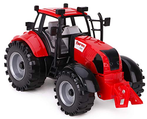 TOYLAND 22cm x 12cm Tractor Agrícola Rojo con Fricción con Capó de Apertura