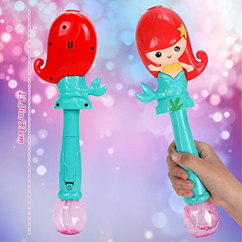 Toyssa Pompas de Jabon Sirena para Niños Portátil Automatic Maquina Burbujas con Luz y Música Juguete Burbujas Verano al Aire Libre Juego para Niños Fiesta de Cumpleaños