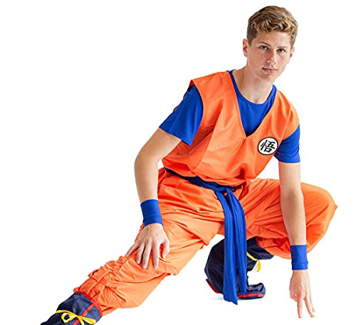 Traje Cosplay de Son Goku de 3 Piezas con símbolo GO | tamaño: XL