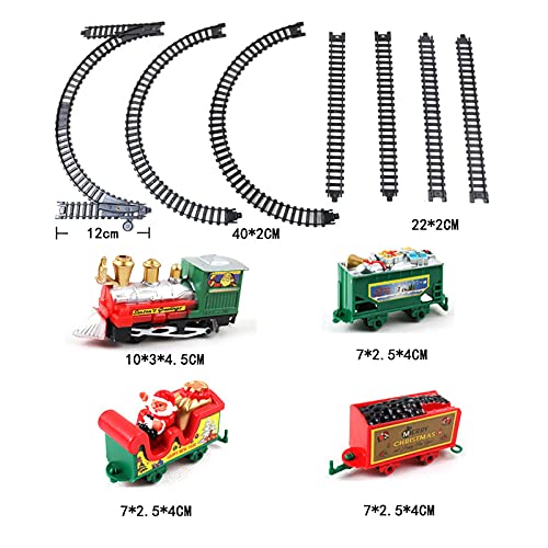 Tren eléctrico de Navidad, 216 cm, diseño navideño de tren clásico, tren de vapor eléctrico, juguetes de camino de hierro, coches pista de carreras, juguete de tren a pilas para niños