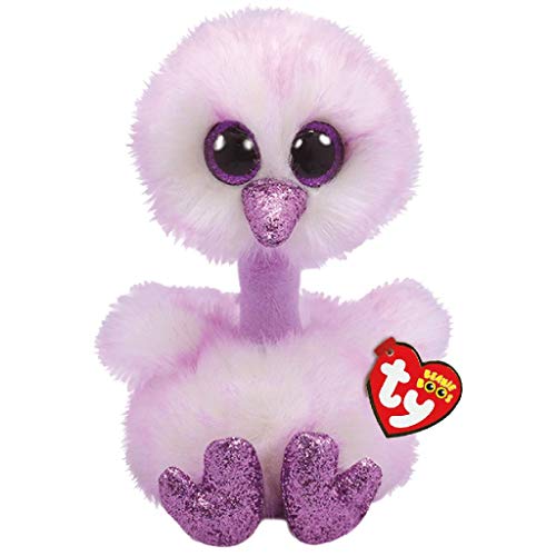 Ty – Beanie Boo's – Peluche Kenya la Avestruz, TY36302, Rosa y Morado, 40 cm