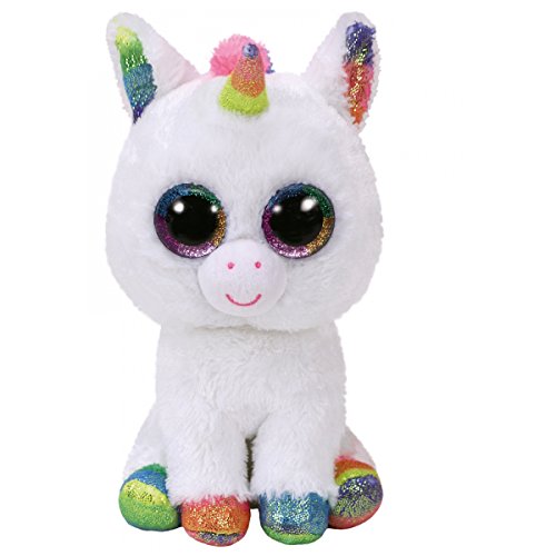 TY Beanie Boo's Pixy, unicornio, color blanco, 40 cm (36859TY)