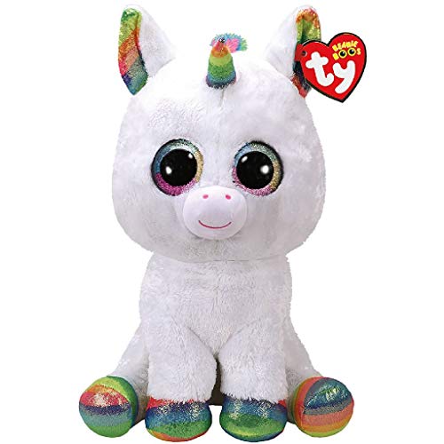 TY Beanie Boo's Pixy, unicornio, color blanco, 40 cm (36859TY)