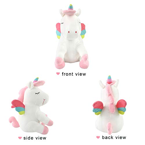 Unicornio con luz de peluche suave, animales de peluche LED con luces nocturnas de colores brillantes, cumpleaños para niñas y mujeres, 12 pulgadas