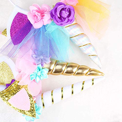 Unidades de Diademas de Unicornio,Diadema de Unicornio de Plástico,Unicorn Headbands,Diademas de Plástico para Niñas,Diadema de Unicornio,Diademas de Plástico,para Cumpleaños,Halloween,Navidad (B)