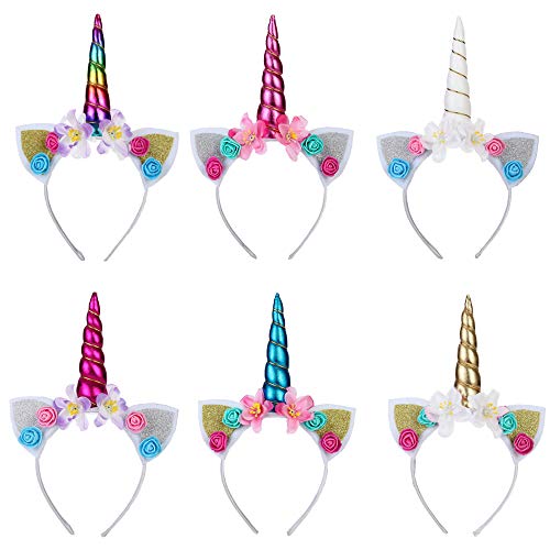 Unidades de Diademas de Unicornio,Diadema de Unicornio de Plástico,Unicorn Headbands,Diademas de Plástico para Niñas,Diadema de Unicornio,Diademas de Plástico,para Cumpleaños,Halloween,Navidad (B)