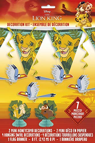 Unique Industries The Lion King Birthday Party 7 Piece Decorating Kit