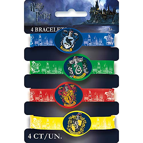 Unique Party 59068 Regalitos para Fiesta Pulseras Elásticas de Harry Potter Paquete de 4