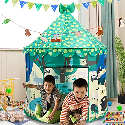 Vamei Selva Tienda Campaña Infantil Niños Bosque Carpa Infantil Niños Tienda Campaña Infantil Portátil Tienda Pop Up Casa de Juegos para Interiores y Exteriores con Bolsa de Transporte