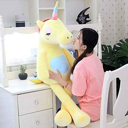 VineCrown Dulce Unicornio Felpa Juguete Lindo Peluche Almohada Suave Novia como Regalo de cumpleaños (60cm, Rosa)