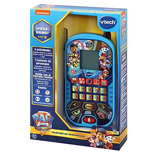 VTech Patrulla Canina La Película, Teléfono de Aprendizaje, Juguete Educativo para niños +3 años, Voces Originales de los Personajes, versión ESP (3480-539322), Color