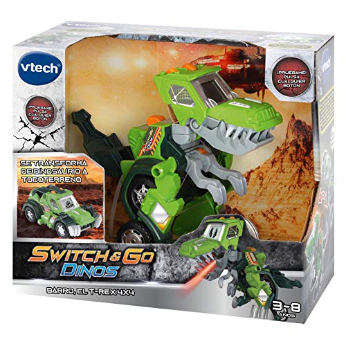 VTech- Switch & Go Dinos Juguete Barro, El T-Rex 4x4, Multicolor (3480-197222)