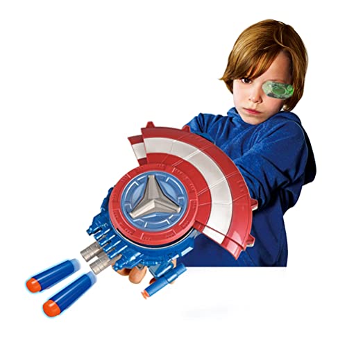 WBTY Marvel Vengadores Capitán América Escudo lanzador de balas suave juguete de eyección Escudo de juguete Cosplay accesorios regalo para niños Cool Play Aircraft Launcher Shooting Toy Accesorios