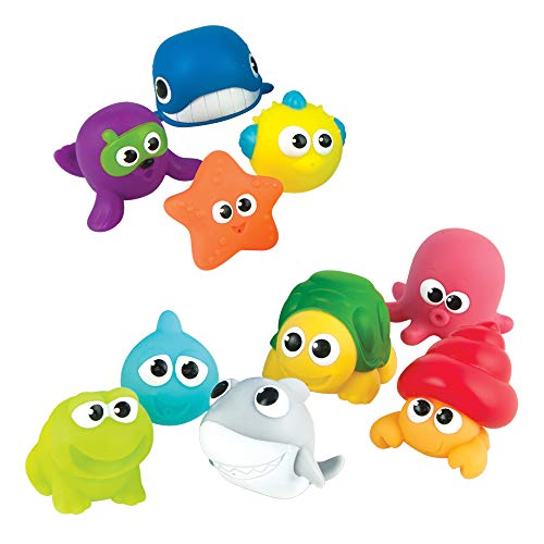 winfun - Juego 10 animalitos marinos de goma para el baño (46333) , color/modelo surtido