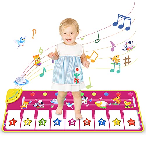 WOSTOO Alfombrilla Para Piano, Alfombrilla Musical De Danza Para Niños con Linda Voz De Animales, Alfombrilla de Baile Juguetes , Alfombra De Teclado Piano Para Niños Y Niñas, 100 X 36 cm