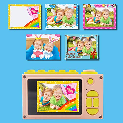 WQYY Cámara Digital de niños, cámara a Prueba de niños con Pantalla HD de 2.0 Pulgadas IPS HD, para niños y niñas, Estuche Protector a Prueba de Agua y Tarjeta de Memoria 32G,Pink