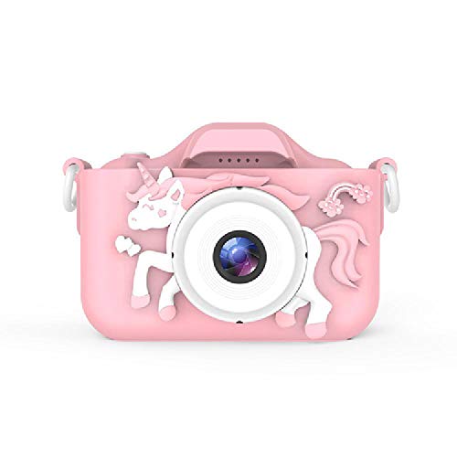 WQYY Niños cámara Digital, cámaras duales de la cámara con 2,0 Pulgadas IPS Pantalla de Alta definición, Regalos para los 3-12 años de Edad Chicos niñas (Tarjeta de 32 GB Incluido),Pink-Ordinary