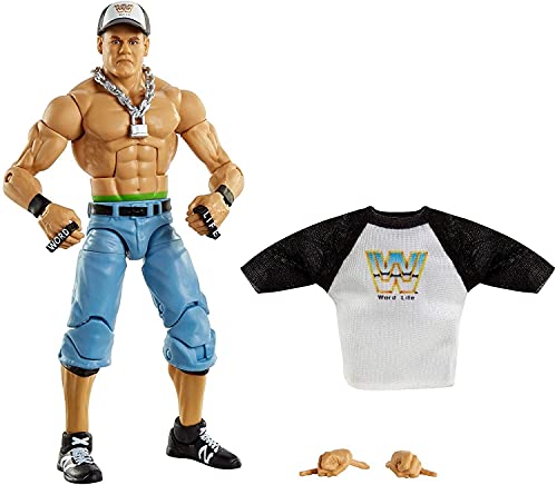 WWE Élite Figura John Cena, muñeco articulado de juguete con accesorios (Mattel GVC03)