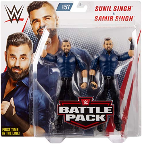 WWE Pack de 2 Figuras de acción Luchadores Sunil Singh™ & Samir Singh™ (Mattel GBN57)