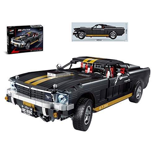 WWEI Piezas de construcción de coche para Ford Mustang GT 350,1:10, modelo Speed Champions Racing, bloques de construcción compatibles con Lego