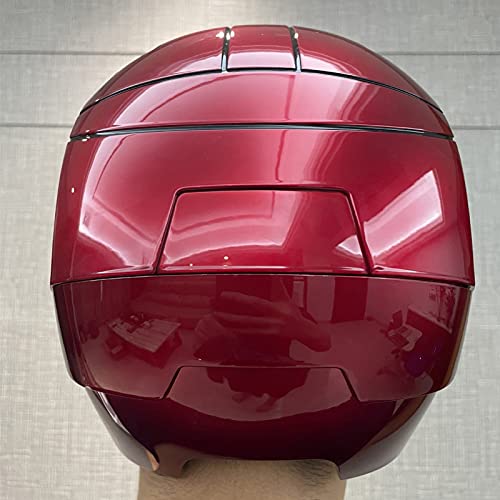 WXHJM 1: 1 El Casco Electrónico Iron Man con Base,Casco Iron Man con Luces Ojos,Puede Usar Máscara Accesorios Película Superhéroe Regalo para Niños,Máscara Apertura y Cierre A