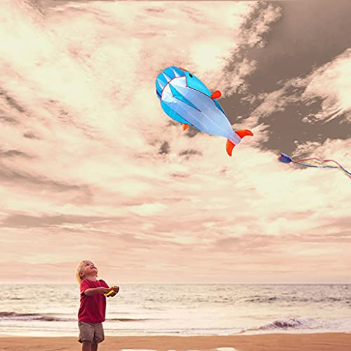 WYDA Cometa Dolphin Kites para niños y Adultos Fácil de Volar Cometa para Principiantes para el Juego al Aire Libre Excedición de Playa sin Marco Suave para parafoil Kite Viaje