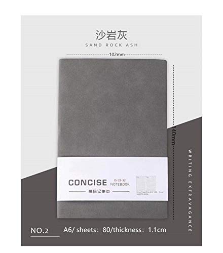 xiaofeng214 A6 Cuadernos y libretas Bloc de Notas Carpeta planificador Diario Agenda 2020 2021 Material for Oficina Escuela Sketchbook for Estudiantes (2pcs) (Color : Sandstone Grey)