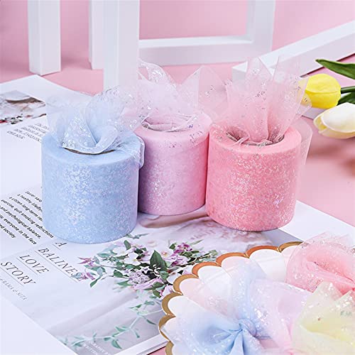 XINGTAO Papel de Regalo 25yard / Rollo 6 cm / 8cm ilusorio Brillo Tul Lentejuelas Lentejuelas Cristal Organza Sheer Tela Bricolaje Falda de tutú de artesanía Decoración de la Boda