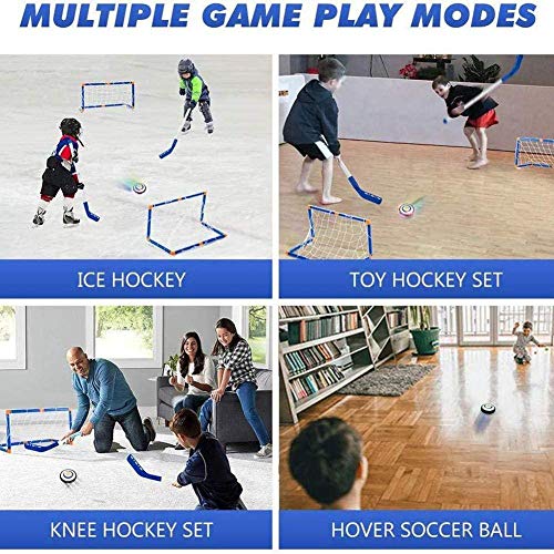 YAYY LED Electric Hockey Soccer Ball Niños Juguetes LED Suspensión Hockey Air Soccer Set Interior Deportes al Aire Libre Juego de Pelota Mejor Regalo para niños niñas(Upgrade)