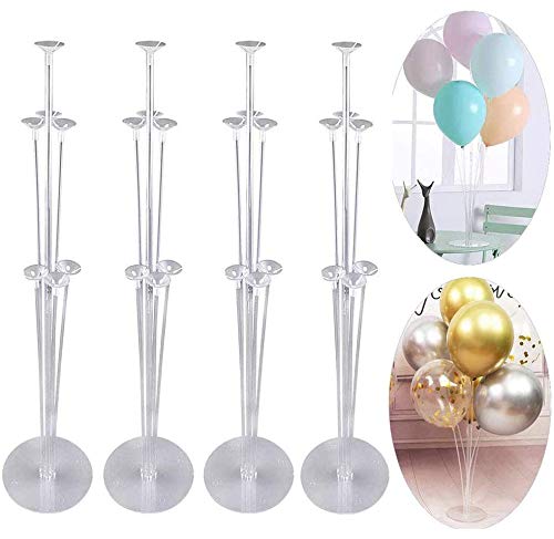 YIKEF 4 Juego de 28 "Altura Kit de Soporte de Globos para Mesa para Decoraciones de Fiestas de cumpleaños y Bodas, Globos de Feliz cumpleaños Decoraciones para Fiestas y Navidad