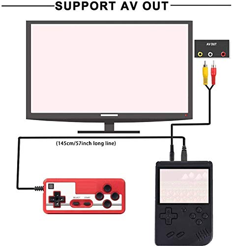 YUDOXN Consola de Juegos Portátil, 400 Juegos FC Clásicos, 3 in Pantalla LCD, 800 mAh Batería Recargable, Consola Mini Retro Soporte para Conectar TV y Dos Jugadores, Regalos de Niños y Adultos