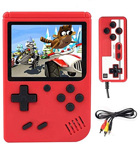 YUDOXN Consola de Juegos Portátil, 400 Juegos FC Clásicos, 3 in Pantalla LCD, 800 mAh Batería Recargable, Consola Mini Retro Soporte para Conectar TV y Dos Jugadores, Regalos de Niños y Adultos