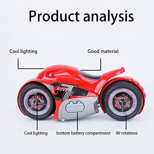 ZAKRLYB Gesto inducción deriva motocicleta 90 grados rotación resistencia a la caída plástico luz música coche truco rueda trasera rueda trasera 360 grados deriva señal de sensor de dedo estabilidad (