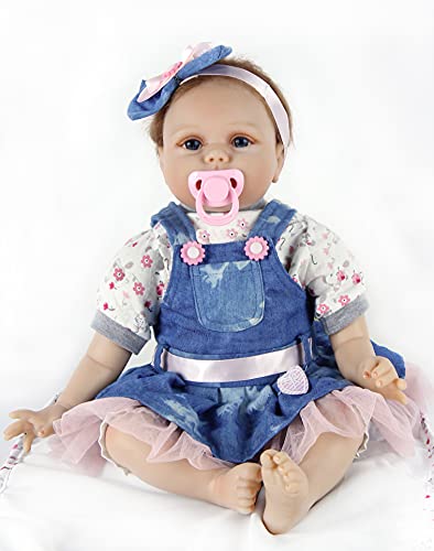 ZIYIUI 22 Pulgadas 55cm Muñecos Bebé Reborn Niña Silicona Suave Vinilo Vida Real Realista Hecho a Mano Juguetes para Bebés Recién Nacidos Mejor Regalos de Cumpleanos Reborn Baby Toddler