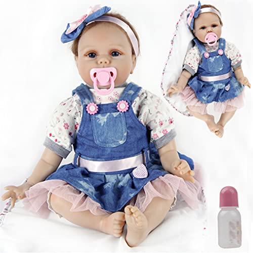 ZIYIUI 22 Pulgadas 55cm Muñecos Bebé Reborn Niña Silicona Suave Vinilo Vida Real Realista Hecho a Mano Juguetes para Bebés Recién Nacidos Mejor Regalos de Cumpleanos Reborn Baby Toddler