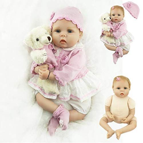 ZIYIUI Muñecas Reborn Reales Silicona 22 Pulgadas 55cm Realista Bebes Reborn Niña Suave de Silicona Vinilo Recién Nacido Bebé Hecho a Mano de la Vida Real Juguetes de muñeca