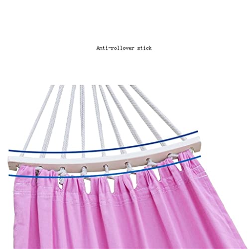 ZSP Hamaca Hamaca para niños portátil Colgando Colgando al Aire Libre Camping hamacas niño algodón Tela Lienzo Viaje Colgar Cama Balancearse (Color : Pink)