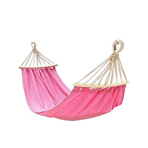 ZSP Hamaca Hamaca para niños portátil Colgando Colgando al Aire Libre Camping hamacas niño algodón Tela Lienzo Viaje Colgar Cama Balancearse (Color : Pink)